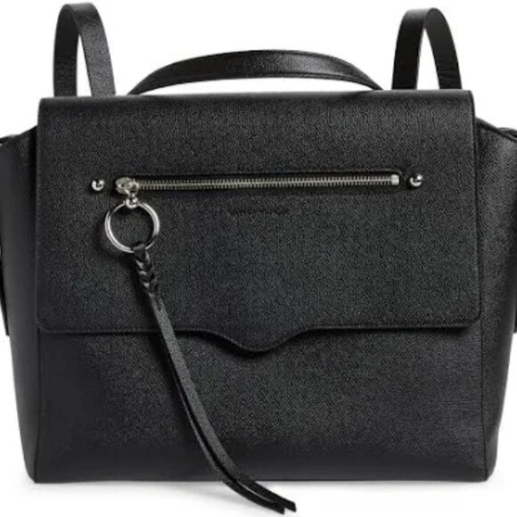 NWT - Rebecca Minkoff - Gabby Messenger Backpack - Black - Picture 4 of 12